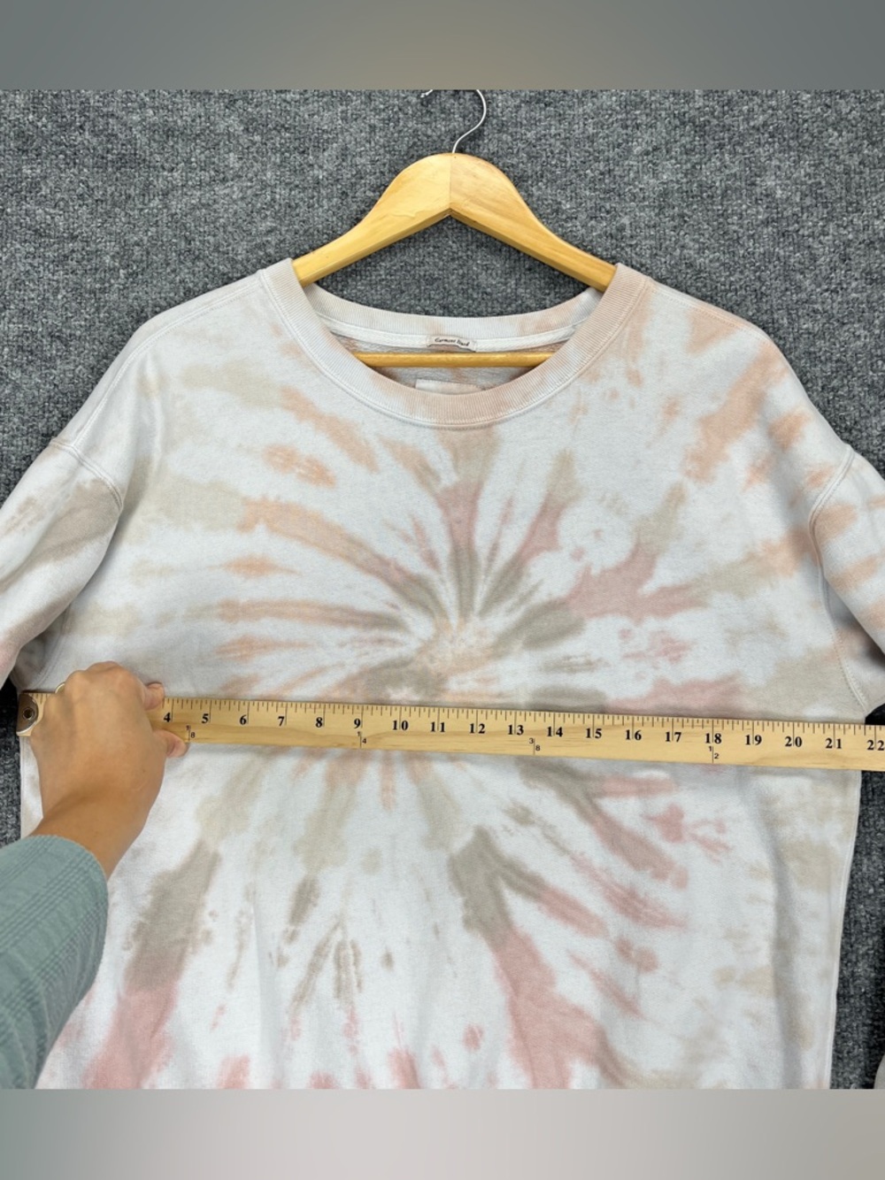 Abercrombie & Fitch Crewneck Sweatshirt Women Medium Tie Dye Swirl White Soft AF - Picture 5 of 6